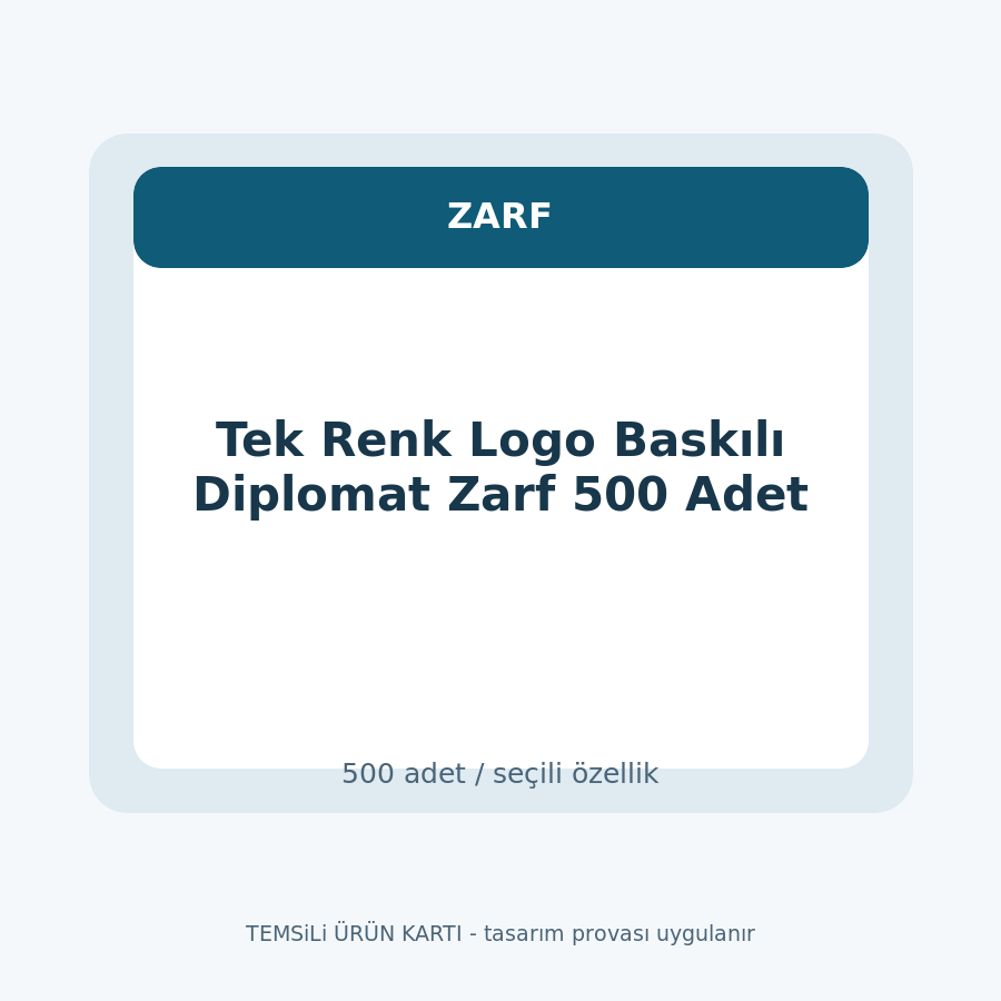 Tek Renk Logo Baskılı Diplomat Zarf 500 Adet