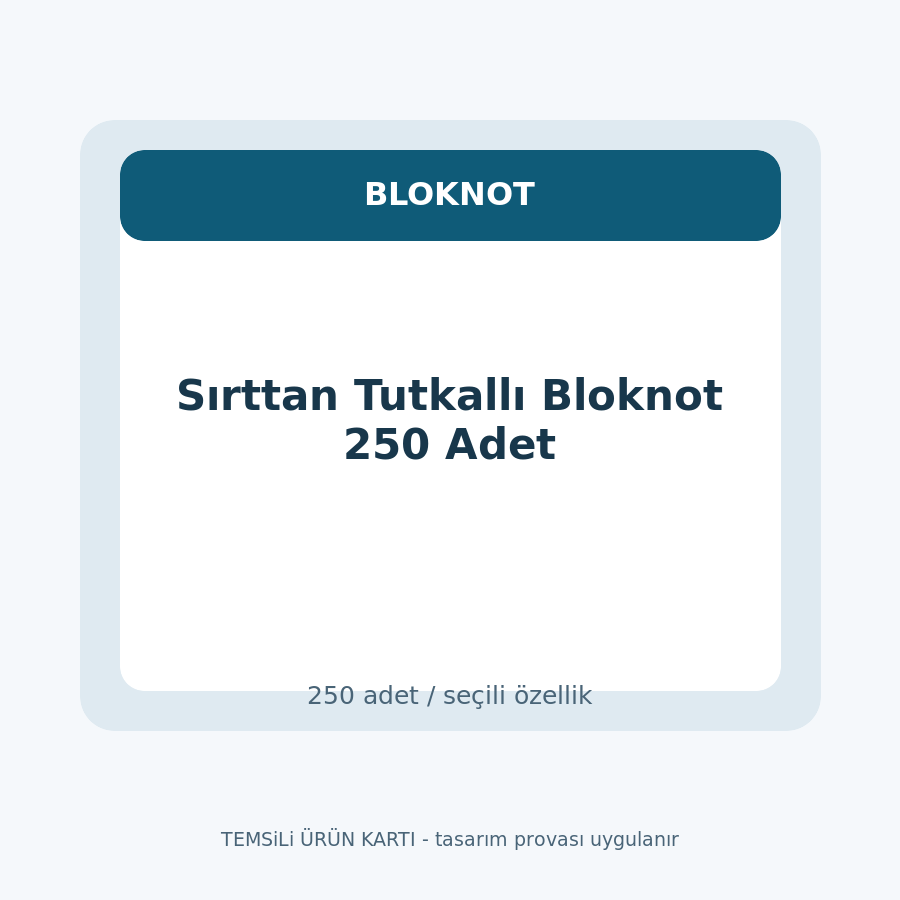 Sırttan Tutkallı Bloknot 250 Adet