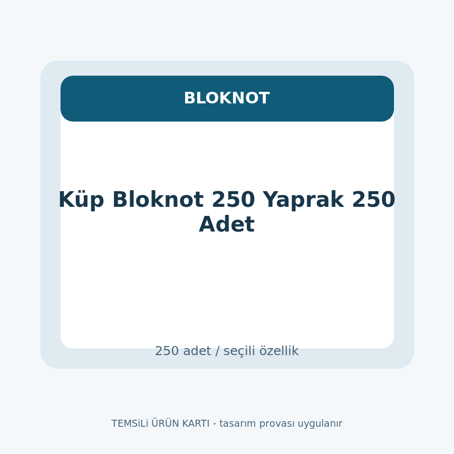 Küp Bloknot 250 Yaprak 250 Adet