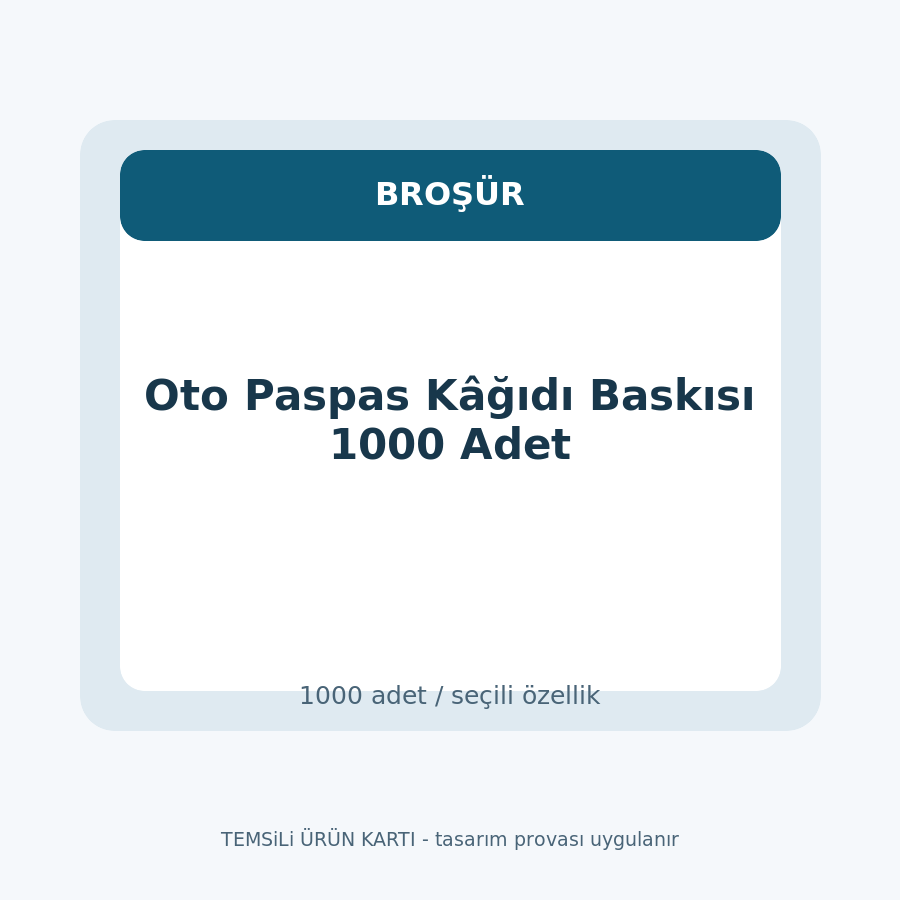 Oto Paspas Kâğıdı Baskısı 1000 Adet