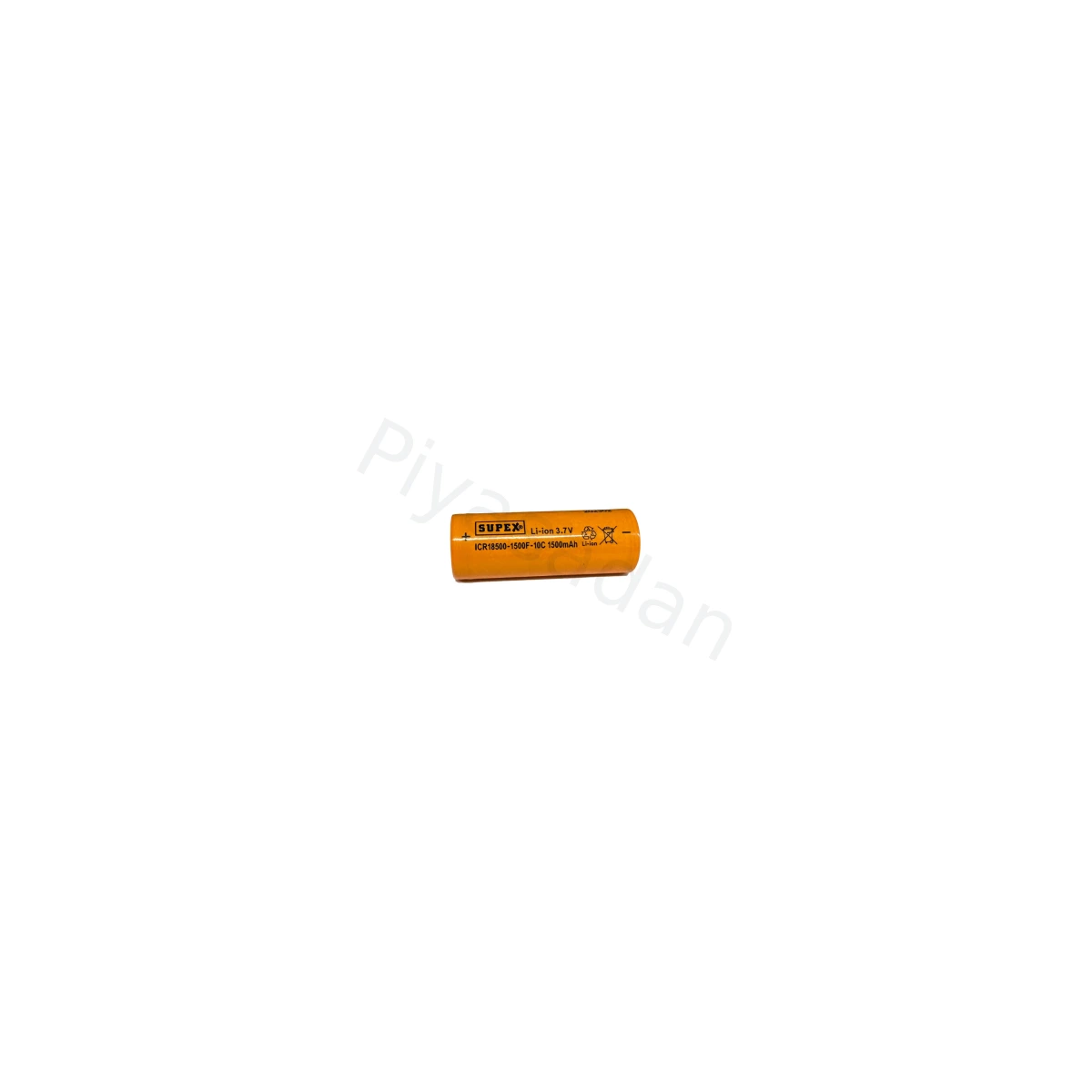 Pil Supex ICR18500-1500F-10C Lityum Ion 3.7V 1500mAh 10C Deşarj Akımı Düz Kafa